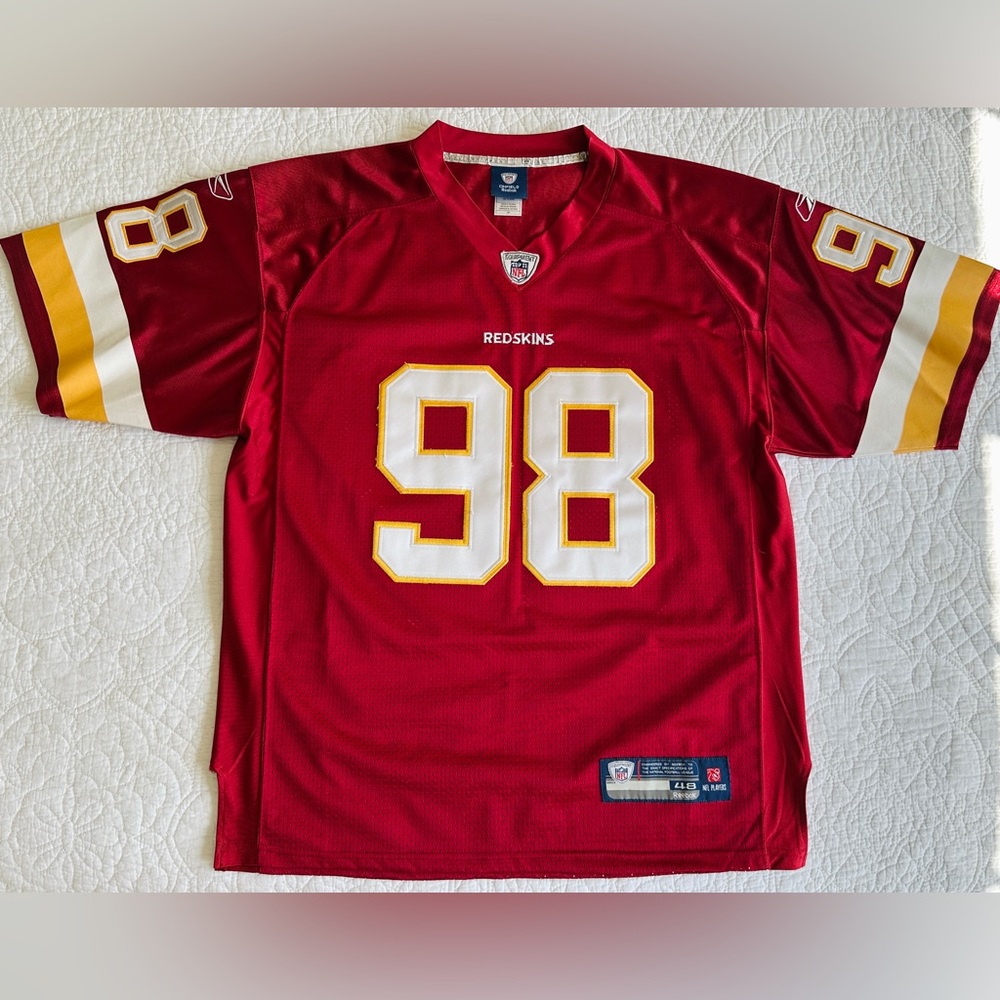 Reebok NFL Washington Redskins Jersey Mens 48 Brian Orakpo #98 Burgundy Gold EUC